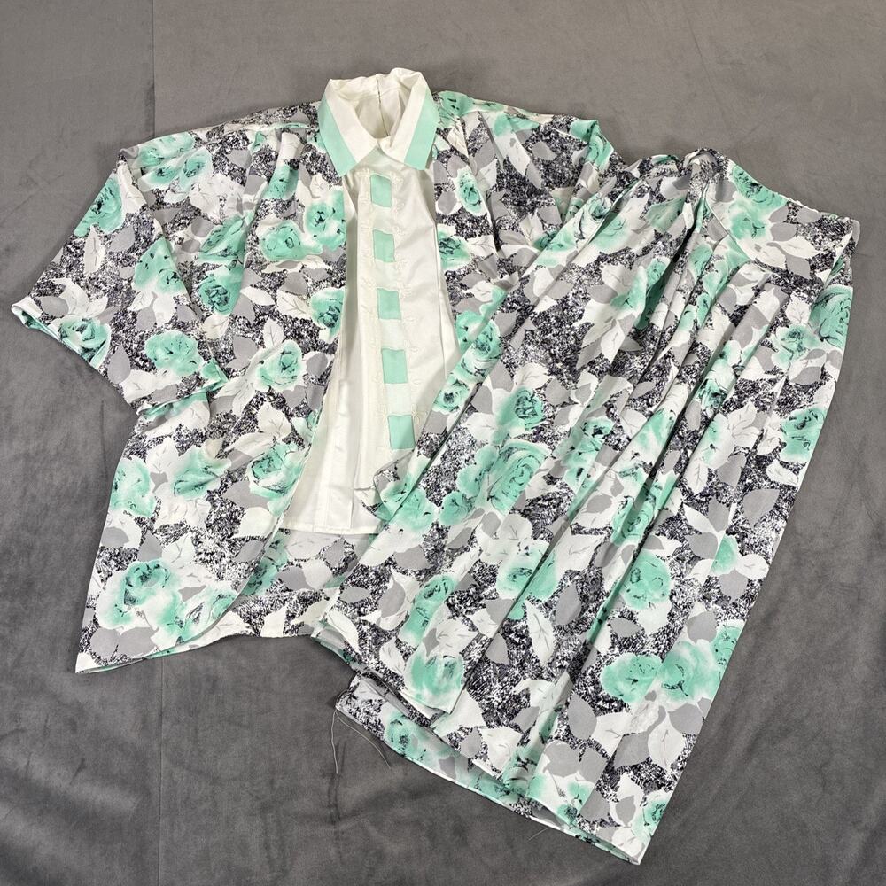 VTG City Girl 3pc Blouse, Jacket & Wrap Skirt Size 7/8 Secretary Pleats Charity